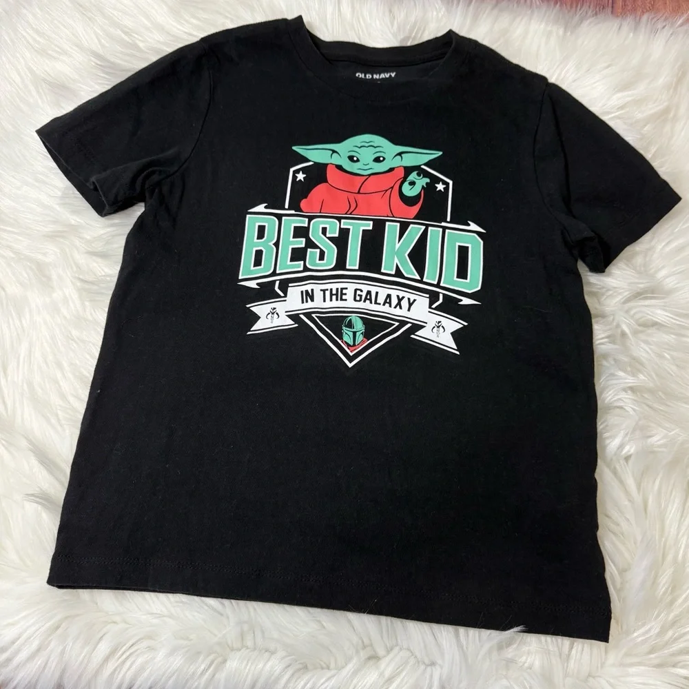 Old Navy Youth Boy Size Small (6/7) Black 'Best Kid in the Galaxy' Shirt